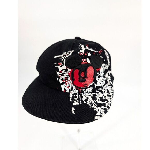 Disney Parks Angry Mickey Mouse Hat Youth Black Graffiti Streetwear - Picture 3 of 11